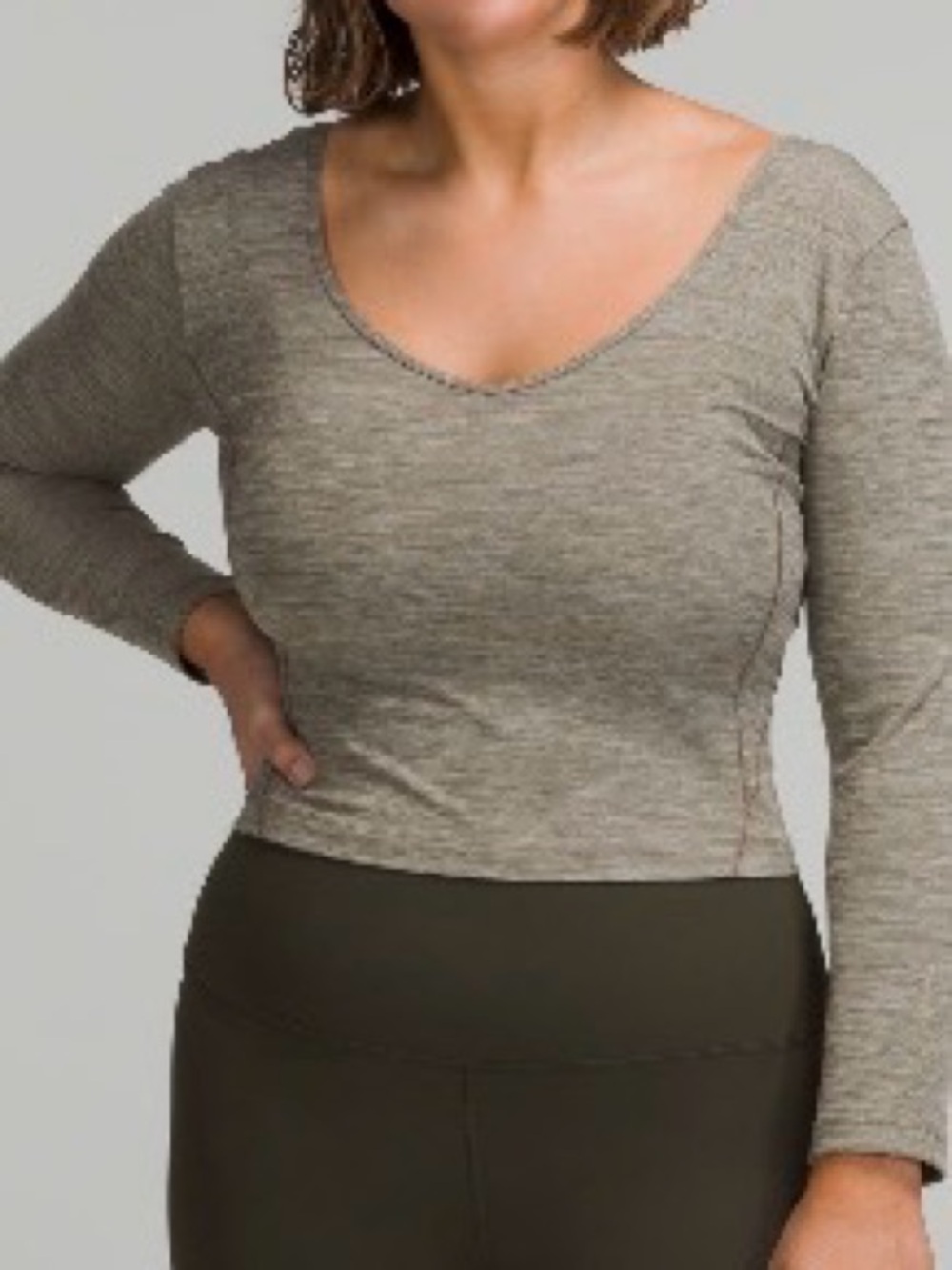 Lululemon Align Women’s Long Sleeve Scoop Crop Top - Gray